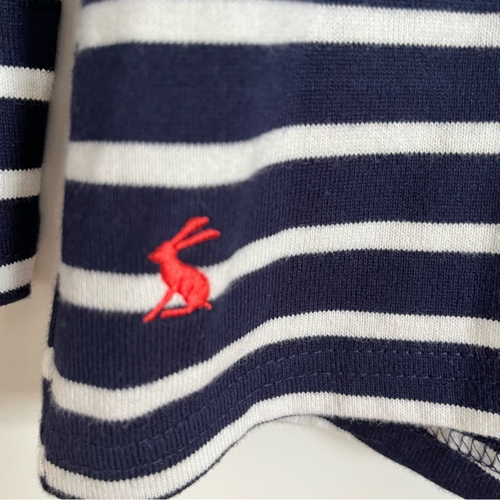 Joules Harbour Luxe Stripe Sequin “Merry” Cotton Long Sleeve Holiday Top Small - Picture 3 of 7